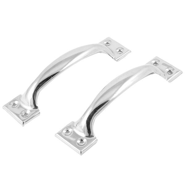 Drawer Fitting Part 4.8" Long Pull Handle Silver Tone Pair